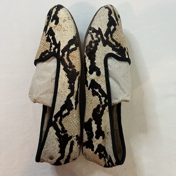 Ugg Ballet Lena Flats Slip On Size 6.5 Lamb Wool Leather Snake Print Cozy Trendy - Picture 5 of 11